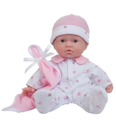 Berenguer Élethű játékbaba újszülött puhatestű baba,  virágos pizsamában, 28 cm