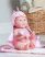 Berenguer Élethű játékbaba lány rózsaszín fürdőköpenyben, Unikornissal, 43cm