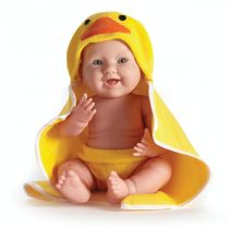 berenguer-Ültethető fiú karakterbaba sárga kacsás fürdőlepedőben 43 cm