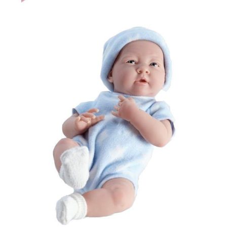 Berenguer újszülött  élethű fiú játékbaba kék csillagos ruhában 38cm kifutó