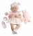 Berenguer élethű karakter játékbaba lány rózsaszín ruhában nyuszival 38cm