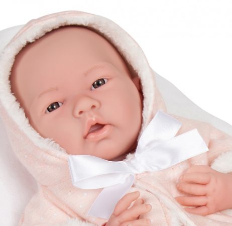 Élethű baba Berenguer - Nina újszülött lány, macival 38 cm - Jc Toys