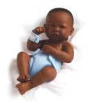 Élethű Berenguer Játékbabák újszülött fiú néger újszülött baba kék 36 cm