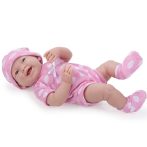   Berenguer élethű játékbaba lány pöttyös ruhában 38 cm