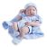 Játékbaba nagykereskedés - Berenguer újszülött fiú karakterbaba pöttyös kék ruhában