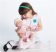 Játékbaba nagykereskedés- Berenguer játékbabák- újszülött lány luxusbaba puha rózsaszín ruhában kieg