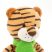 Tim a tigris - Plüss állat 18 cm - Orange Toys - zöld sálban