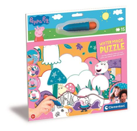 Peppa Malac - 15 db-os Puzzle és vízzel rajzoló játék 2in1 - Clementoni