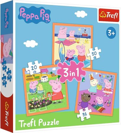 Peppa malac és barátai 3 az 1-ben puzzle - Trefl
