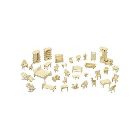 3D fa puzzle bútorgarnitúra babaházba