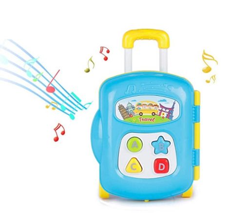 Zenélő baba játék - bőrönd