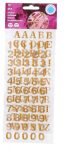 Matrica betűk/számok 111db arany