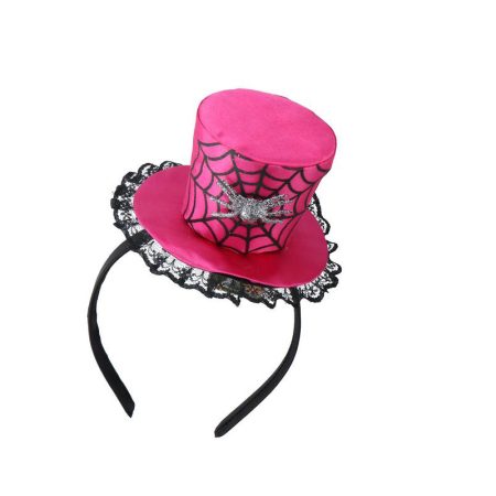 Halloween party kalap pókhálóval rózsaszín