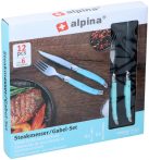 Steak kés és villa 6+6 db ALPINA - kék