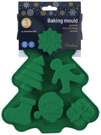 Karácsonyi szilikon sütőforma - zöld