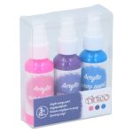 Festékszóró spray akril 3x50ml - rózsaszín, lila, kék