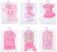 Játékbaba ruha 40-45cm - Rózsaszín csíkos ruha, melénnyel és sapkával