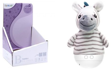 Plüss zebra világító, zenélő alvós játék - Funmuch Baby Toys