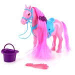 Játék fésülhető ló figura - rózsaszín