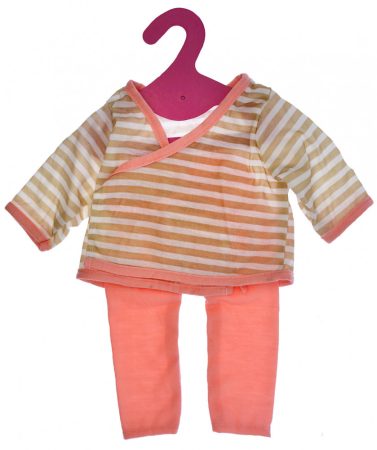 Játékbaba ruha, textil. 2 részes, zacskóban 36 cm-es babákra
