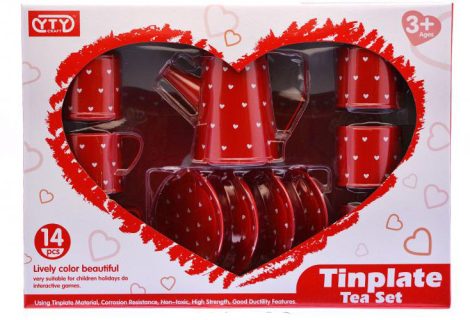 Tin Plate tea szett fém játék edénykészlet