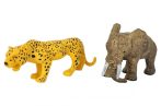 Játék vadállat figura 2 db-os - elefánt és leopárd