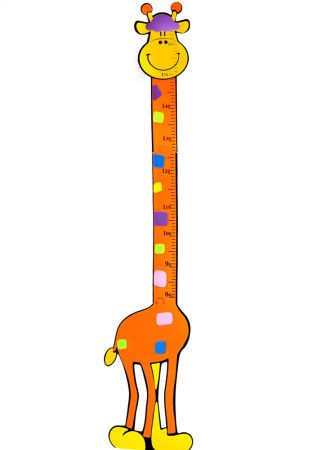 Magasság mérő zsiráf fali matrica