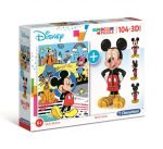   Disney Mickey egér - 104 db-os Puzzle és 3D model 2 az 1-ben - Clementoni