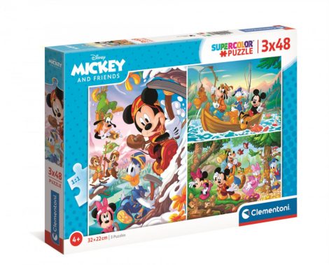Mickey Egér és barátai - Puzzle 3x48 db - Clementoni