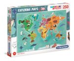   Exploring Maps - Világatlasz felfedező puzzle 250 db - Clementoni