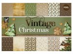   Karácsonyi mintás 24 oldalas díszítő papír készlet 11,5x16,5cm 230 gsm- Vintage