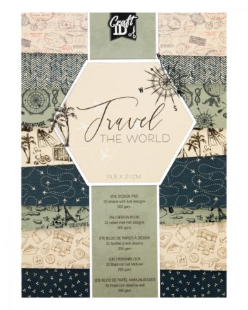 Design pad - különleges papírlapok A5 32 oldal, 200 gramm - Travel the world
