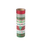 Washi tape Karácsony 3 mtr, 8 db - zöld-piros