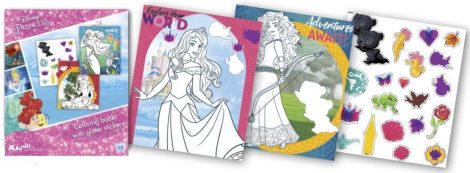 Disney Hercegnők foglalkoztató füzet glitteres matricákkal Kiddo Books