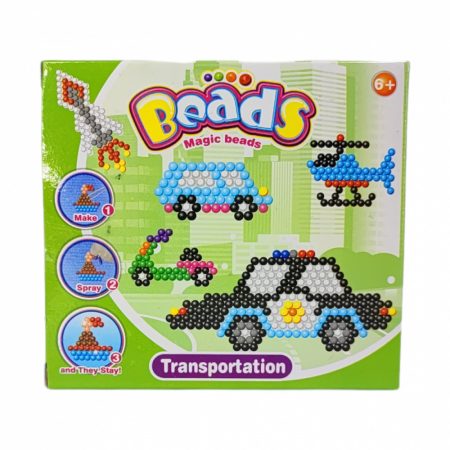 Magic Beads vízzel tapadó gyöngy kirakó - járműves