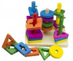 5 torony - Montessori készségfejlesztő fa játék