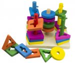 5 torony - Montessori készségfejlesztő fa játék