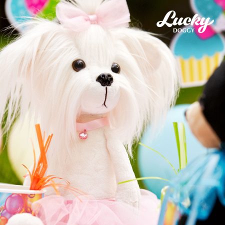 Lucky Doggy Mimi plüss kutya pink szoknyában Orange Toys