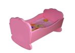 Rózsaszín Fa játék bölcső ágyneművel