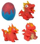   Kifordítható meglepetés sárkány figura tojásban 9 cm-es - piros sárkány