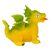 Kifordítható meglepetés sárkány figura tojásban 9 cm-es - sárga sárkány