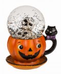 Halloween tök csészében hógömb - Koponya