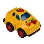   Lendkerekes mini játékautó - Sárga színű eper mintával