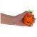 Stressz elleni labda, vicces arcokkal, kb. 8 cm - narancssárga