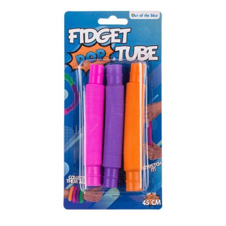 Fidget Pop Tube - flexibilis karkötő 3 db - narancssárga, lila, rózsaszín