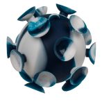 Tapadókorongos Squeeze antistressz labda fehér fekete kék