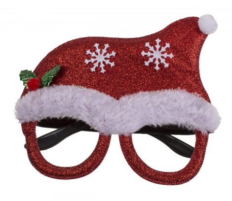 Karácsonyi party szemüveg - mikulássapkás