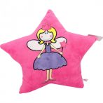 Tündér hercegnős csillag alakú plüss párna pink