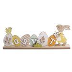   Húsvéti dekoráció - húsvét felirat nyuszival és tojásokkal 40x13 cm