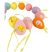 Dekorácíós színes műanyag tojás virággal, libával vagy csibével 12 db